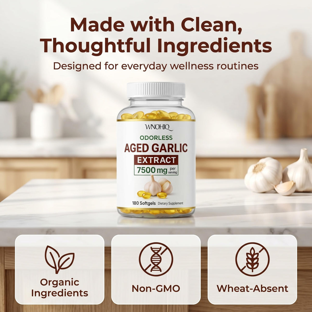 Aged Garlic Extract 360 Softgels Organic Non-GMO Gluten-Free B307941