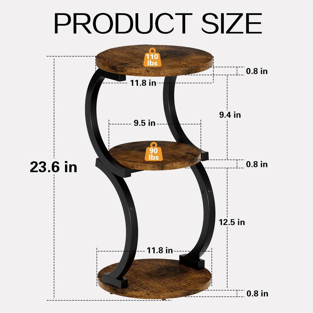 3-Tier Round Side Table W36538
