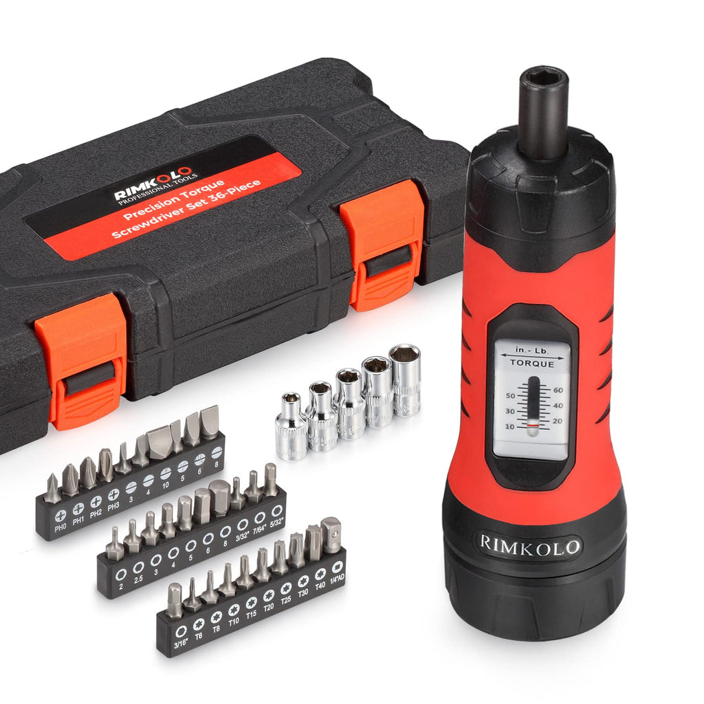 Torque Screwdriver Wrench Set with 29 S2 Alloy Bits & 5 Drive Sockets H482028
