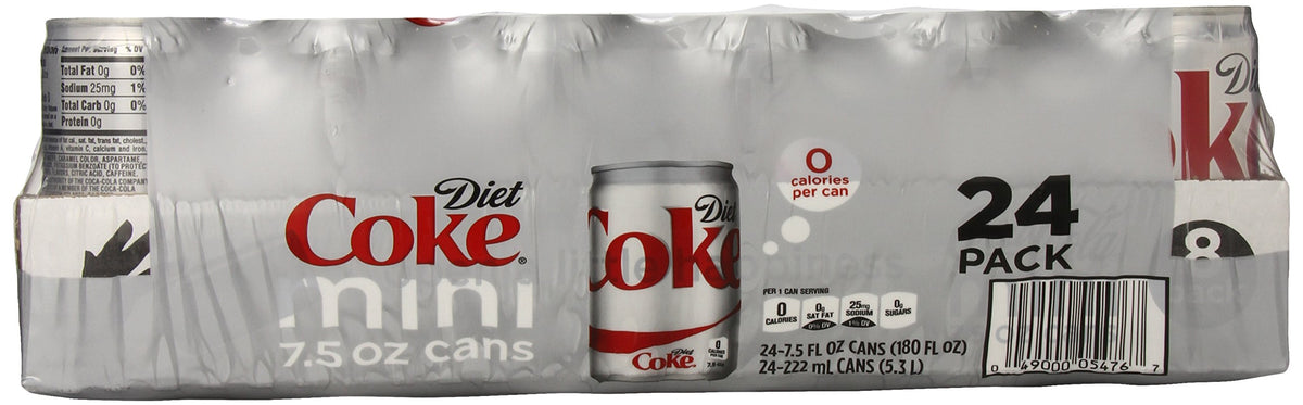 Diet Coke Mini-Cans, 7.5 fl oz (Pack of 24) N528