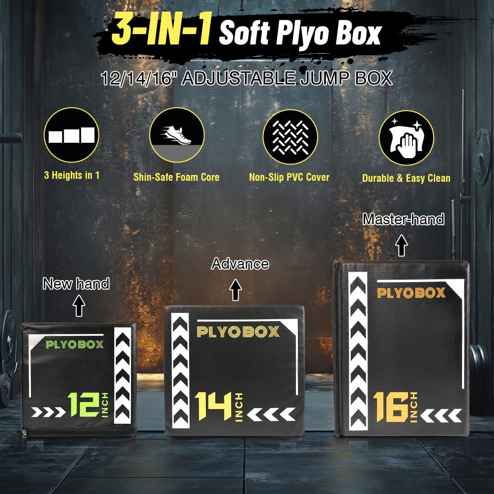 12/14/16 Inch 3-in-1 Plyometric Jump Box T519