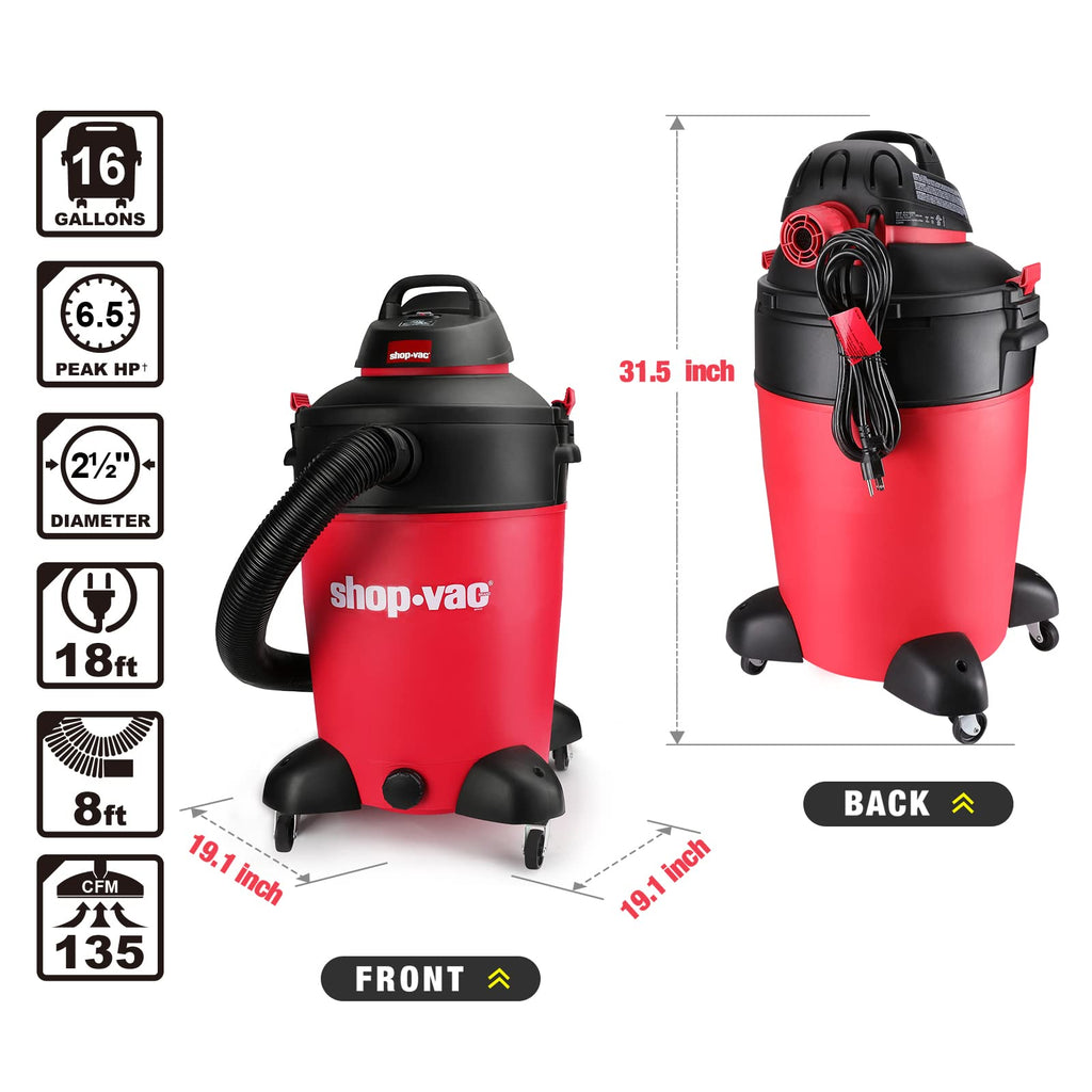 16 Gallon 6.5 Peak HP Wet/Dry Vacuum N2979