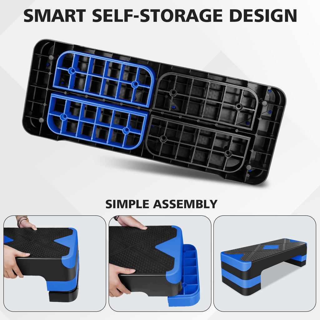 27" Adjustable Aerobic Step Platform with 4 Risers D84461