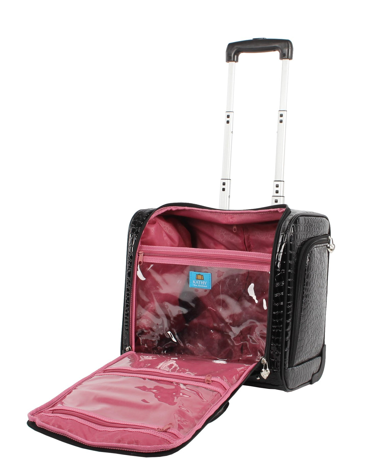 15 Inch Black PVC Underseat Luggage Q745