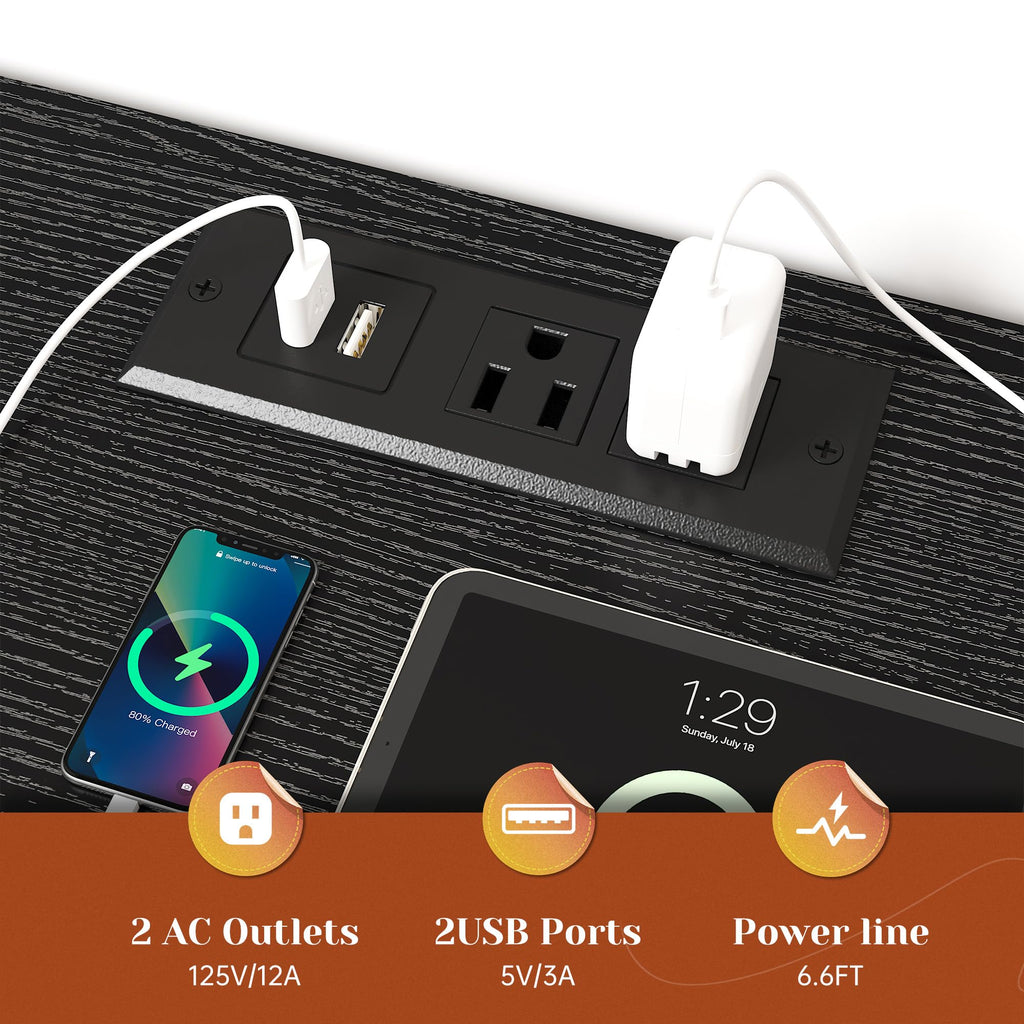 Dresser with LED Lights & Charging Station N7653