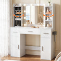 White Makeup Vanity Desk with Lights and Mirror Y2068