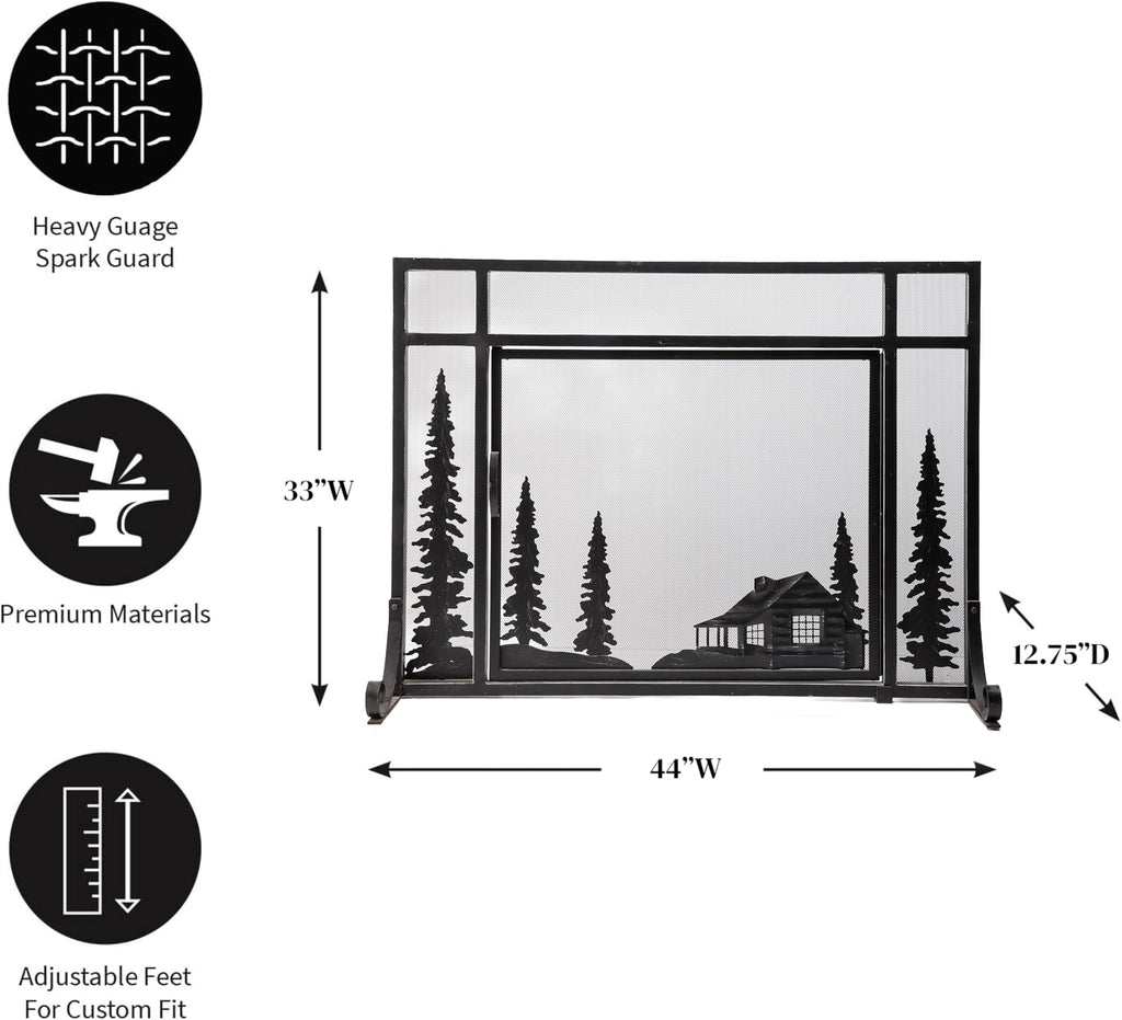 Black Metal Fireplace Screen A7079