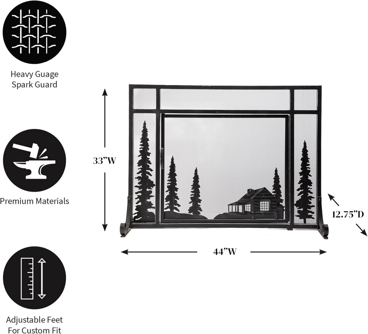 Black Metal Fireplace Screen A7079