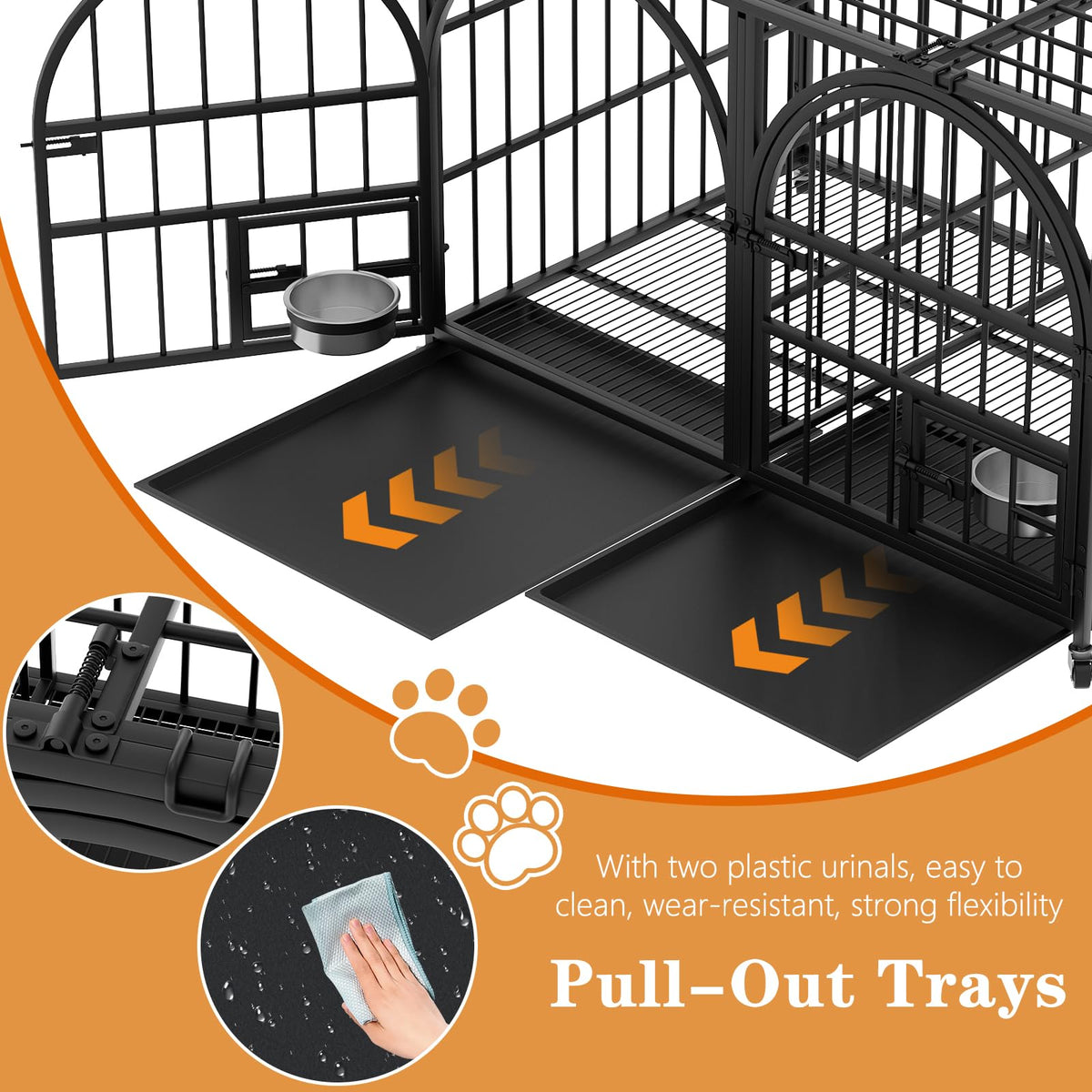 42" Heavy Duty Metal Dog Crate with Divider W937