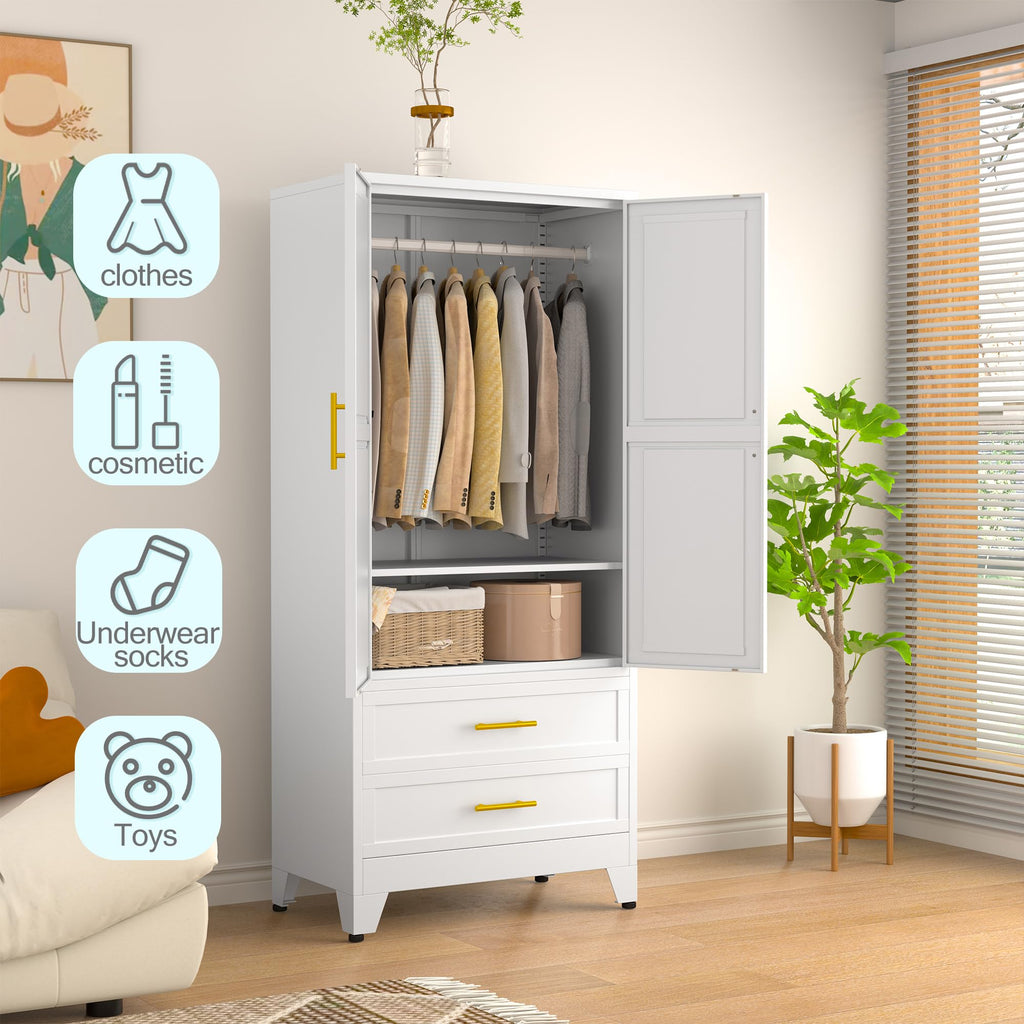 Metal Armoire Wardrobe Closet P77769