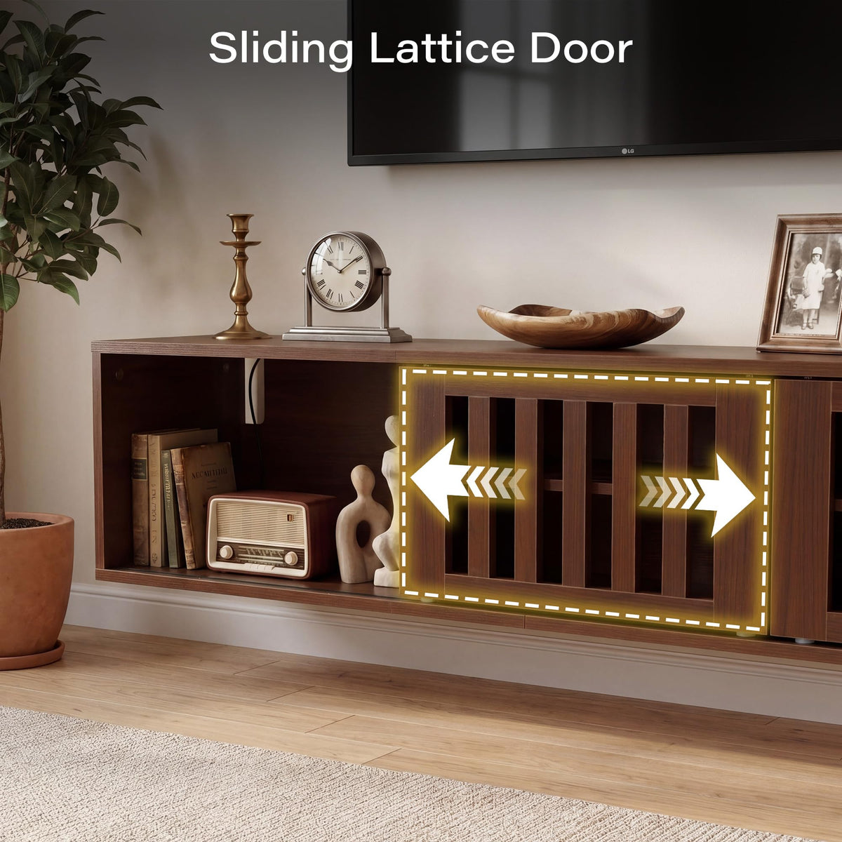 59" Floating TV Stand with Power Outlet I22468