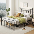 Black Full Size Metal Bed Frame with Headboard & Footboard P1784
