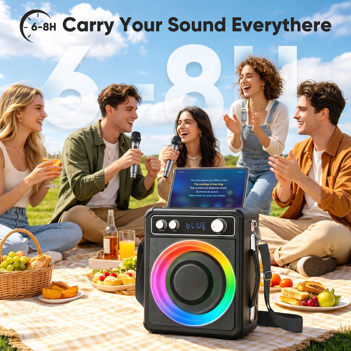 Karaoke Machine with 2 Wireless Mics S5610