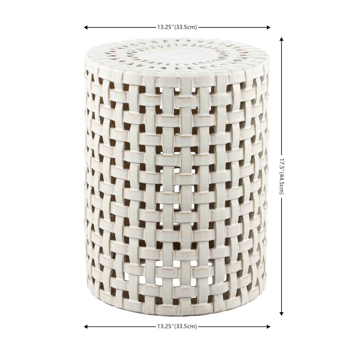 Cream Ceramic Decorative Accent Garden Stool N110