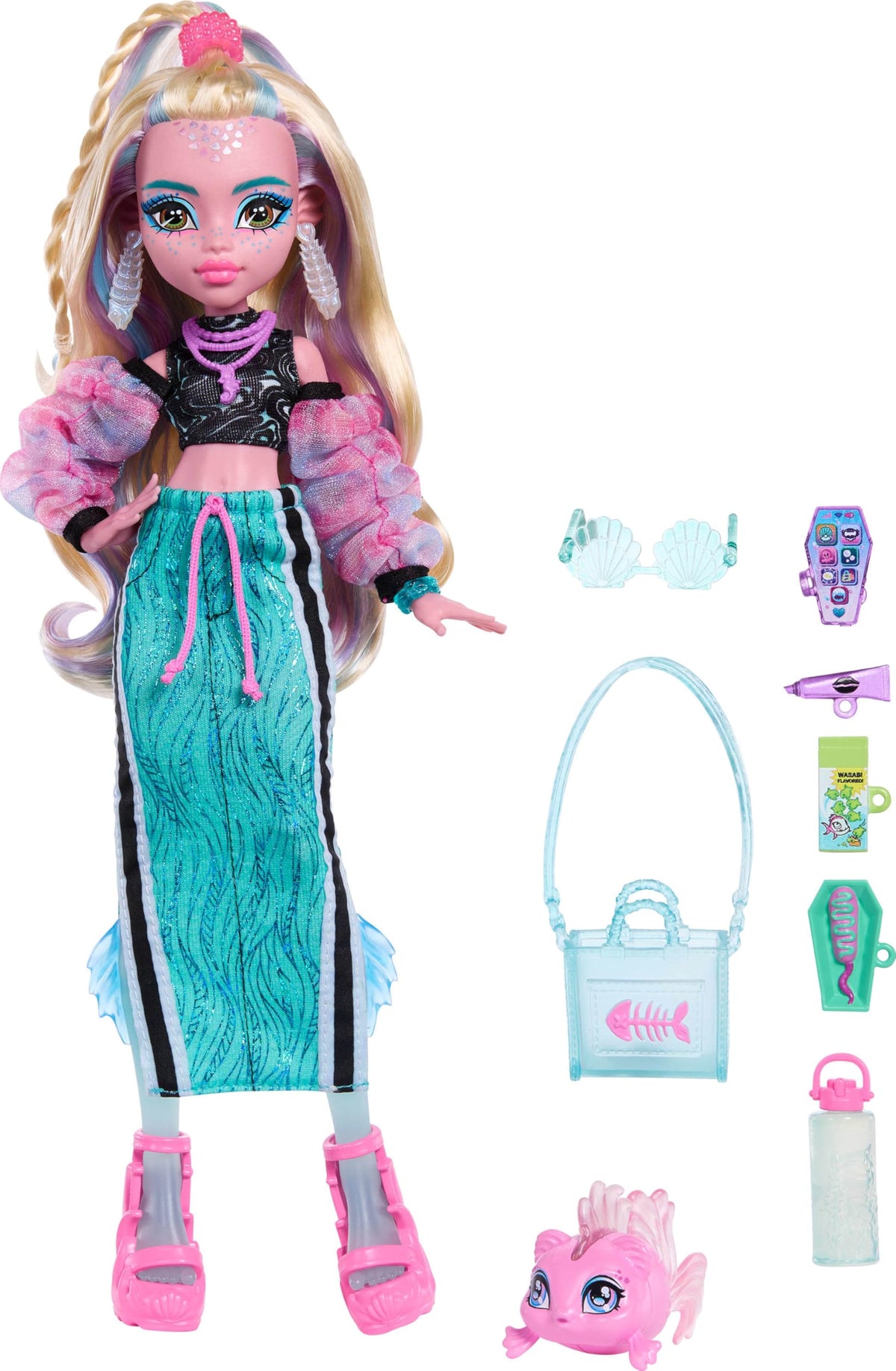 Blue Doll with Pet Piranha U2163