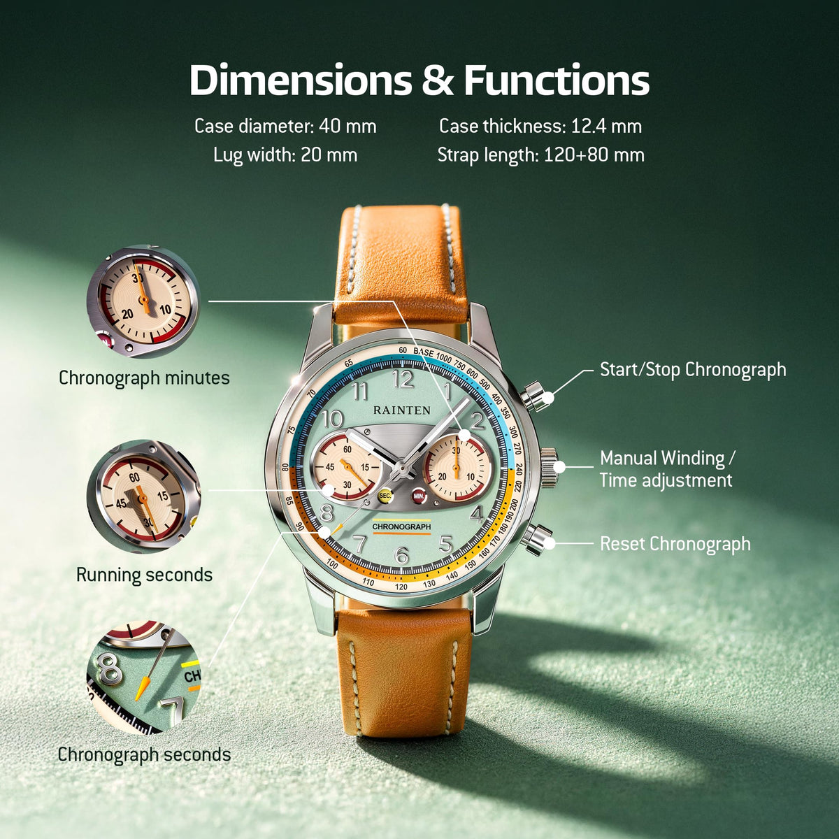 40mm Chronograph Mechanical Watch I165