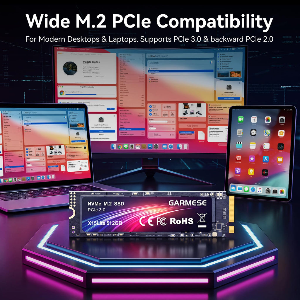 512GB PCIe Gen3x4 NVMe M.2 2280 SSD M3442