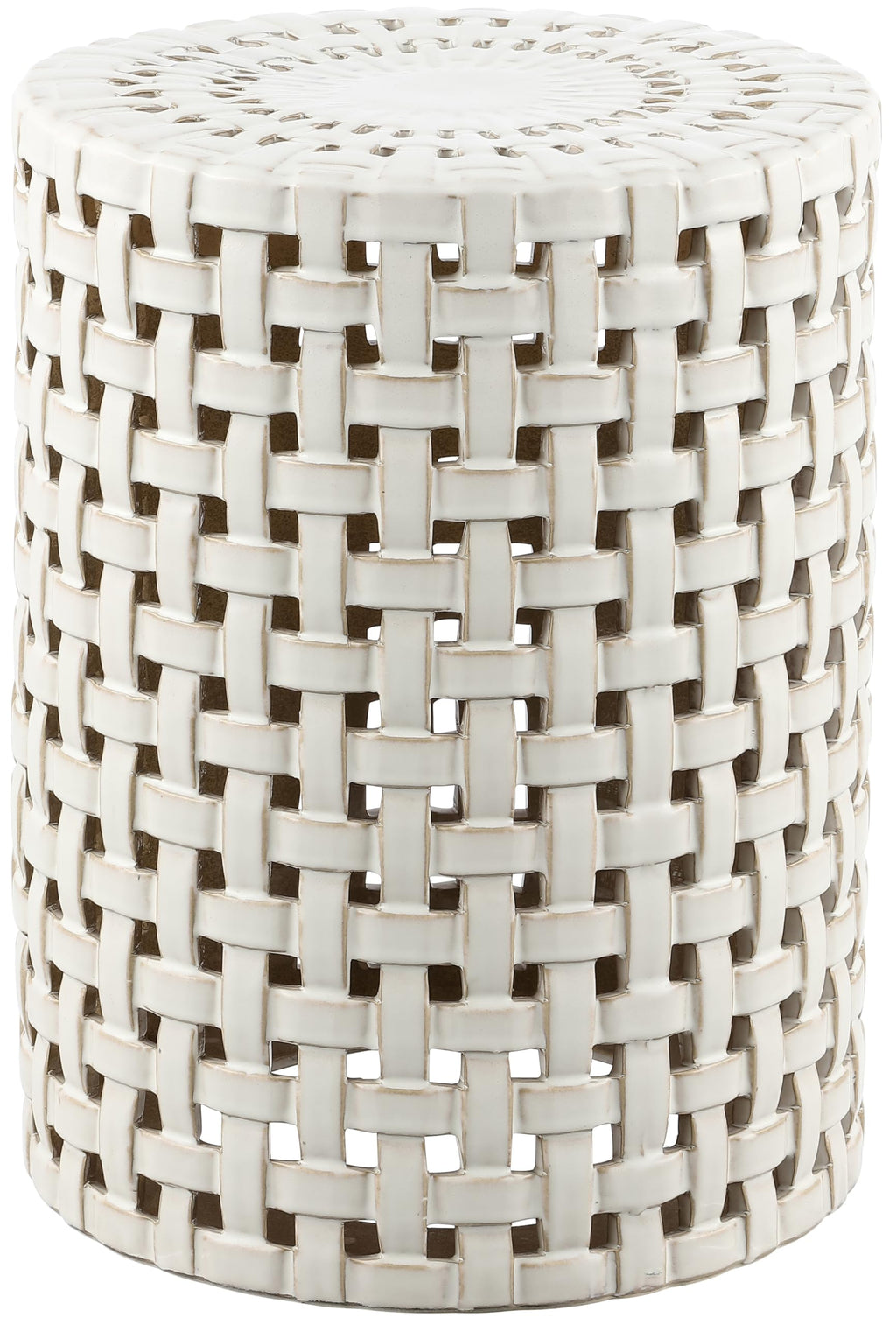 Cream Ceramic Decorative Accent Garden Stool N110