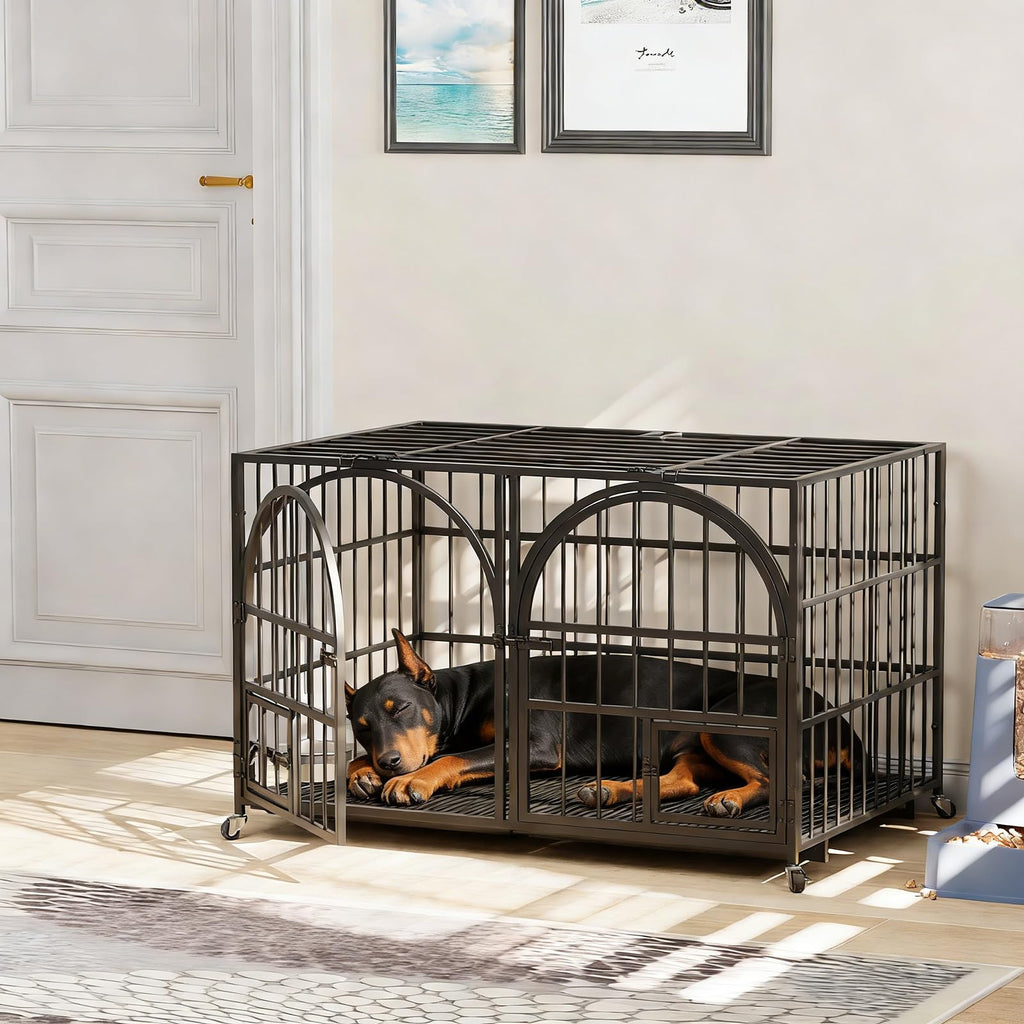 42" Heavy Duty Metal Dog Crate with Divider W937
