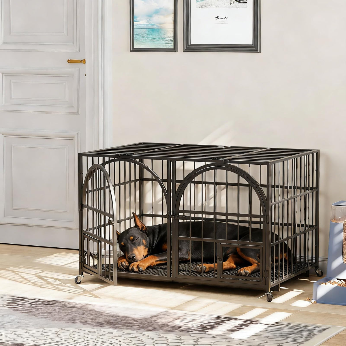 42" Heavy Duty Metal Dog Crate with Divider W937