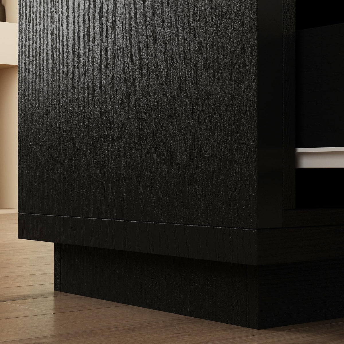 Expandable TV Stand Media Console Table with Three Drawers and Two Open Shelves V3240