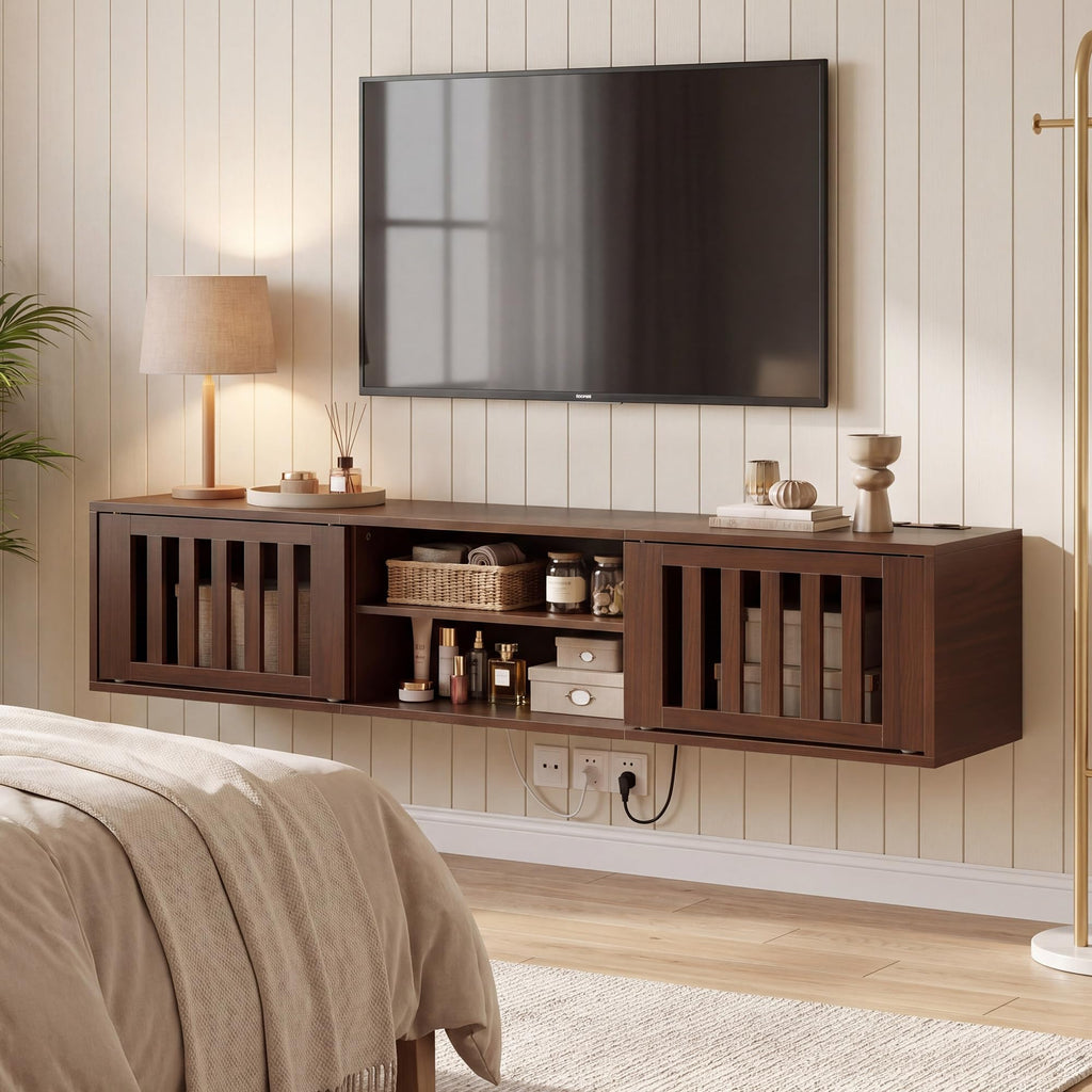 59" Floating TV Stand with Power Outlet I22468