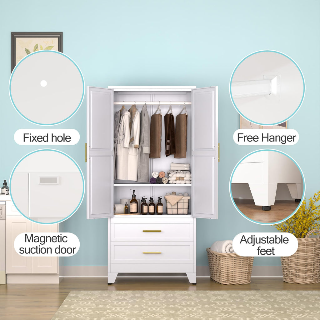 Metal Armoire Wardrobe Closet P77769