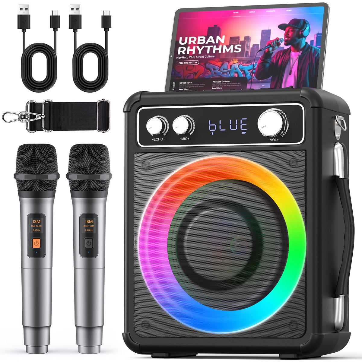Karaoke Machine with 2 Wireless Mics S5610