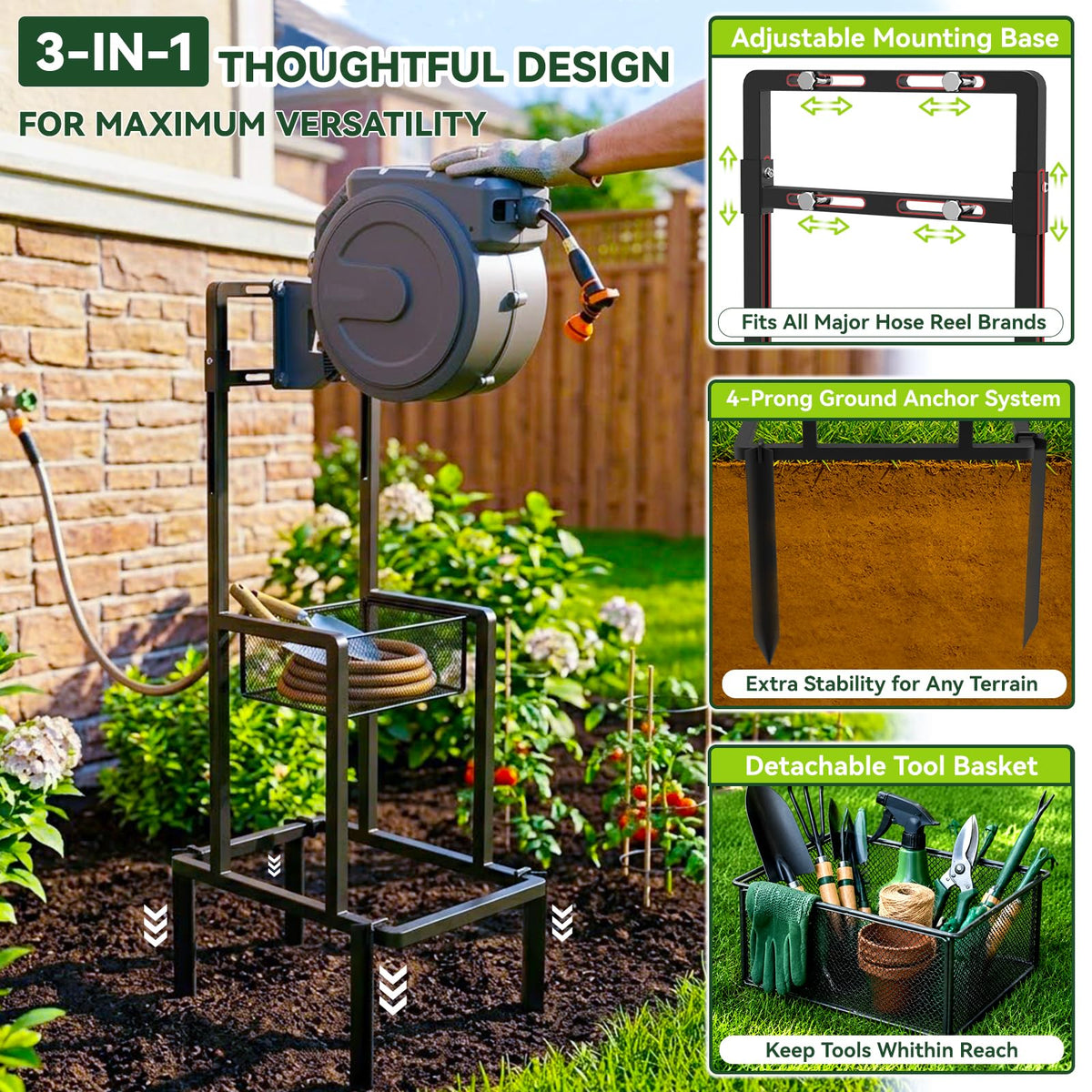 Retractable Hose Reel Stand/Mounting Post G4938