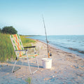 Set of 2 Webbed Folding Beach Chairs Yellow & Green I78898