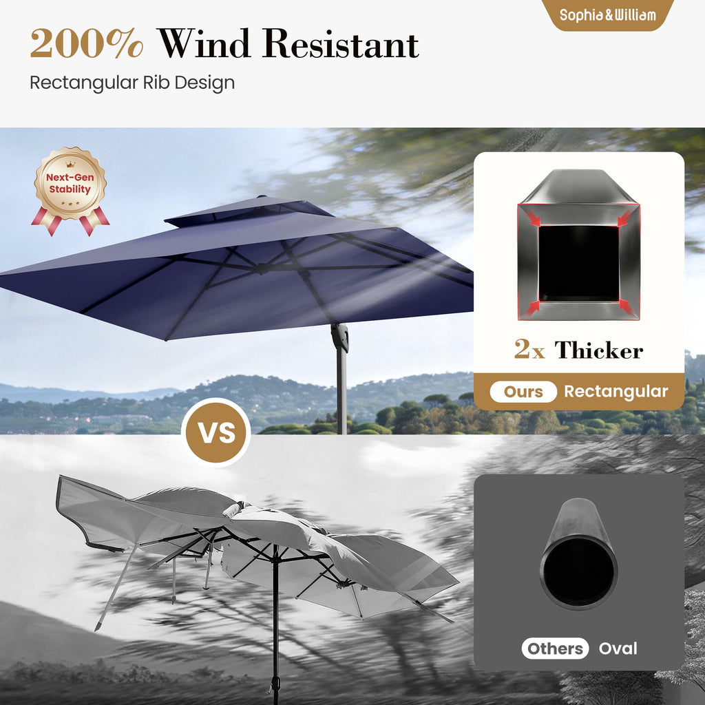 12ft Cantilever Patio Umbrella with Base Y291448