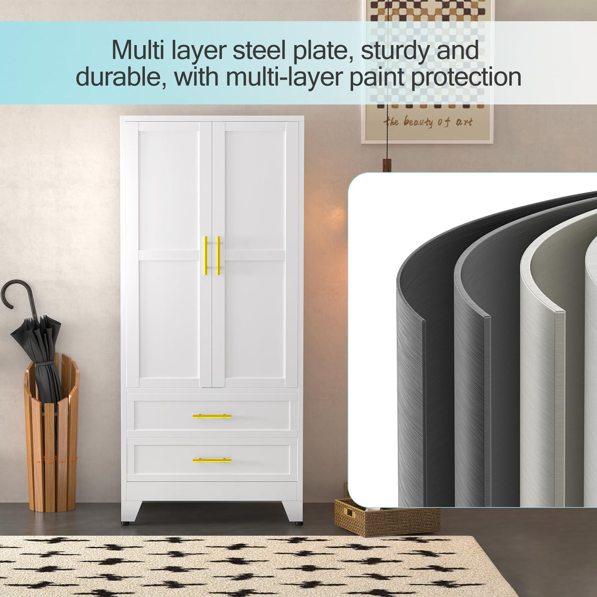Metal Armoire Wardrobe Closet P77769