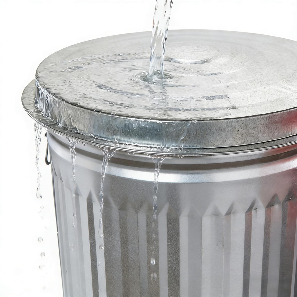 31 Gallon Galvanized Steel Trash Can with Lid D508