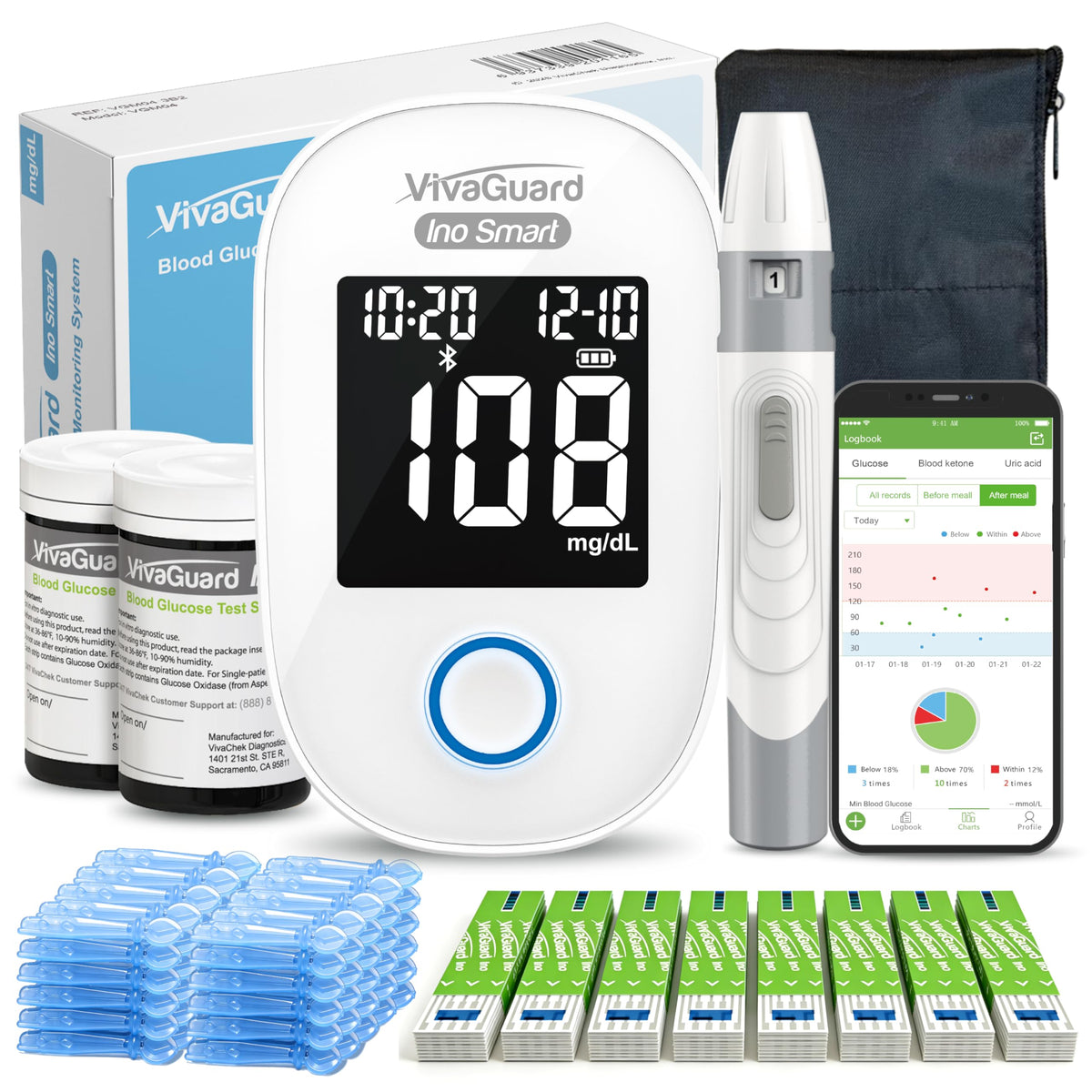 Bluetooth Blood Glucose Monitor Kit D545777