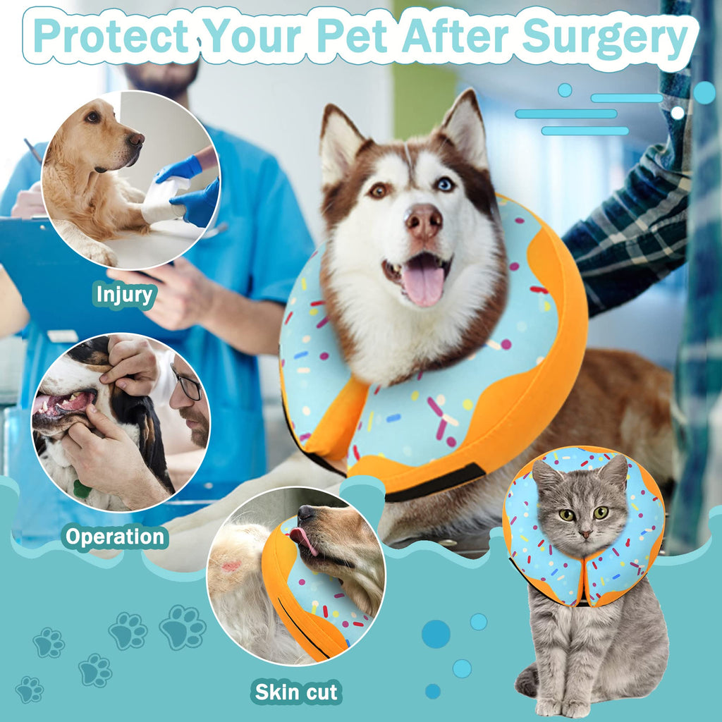 Inflatable Dog Cone Collar Alternative, Adjustable Soft Pet Neck Donut S33637
