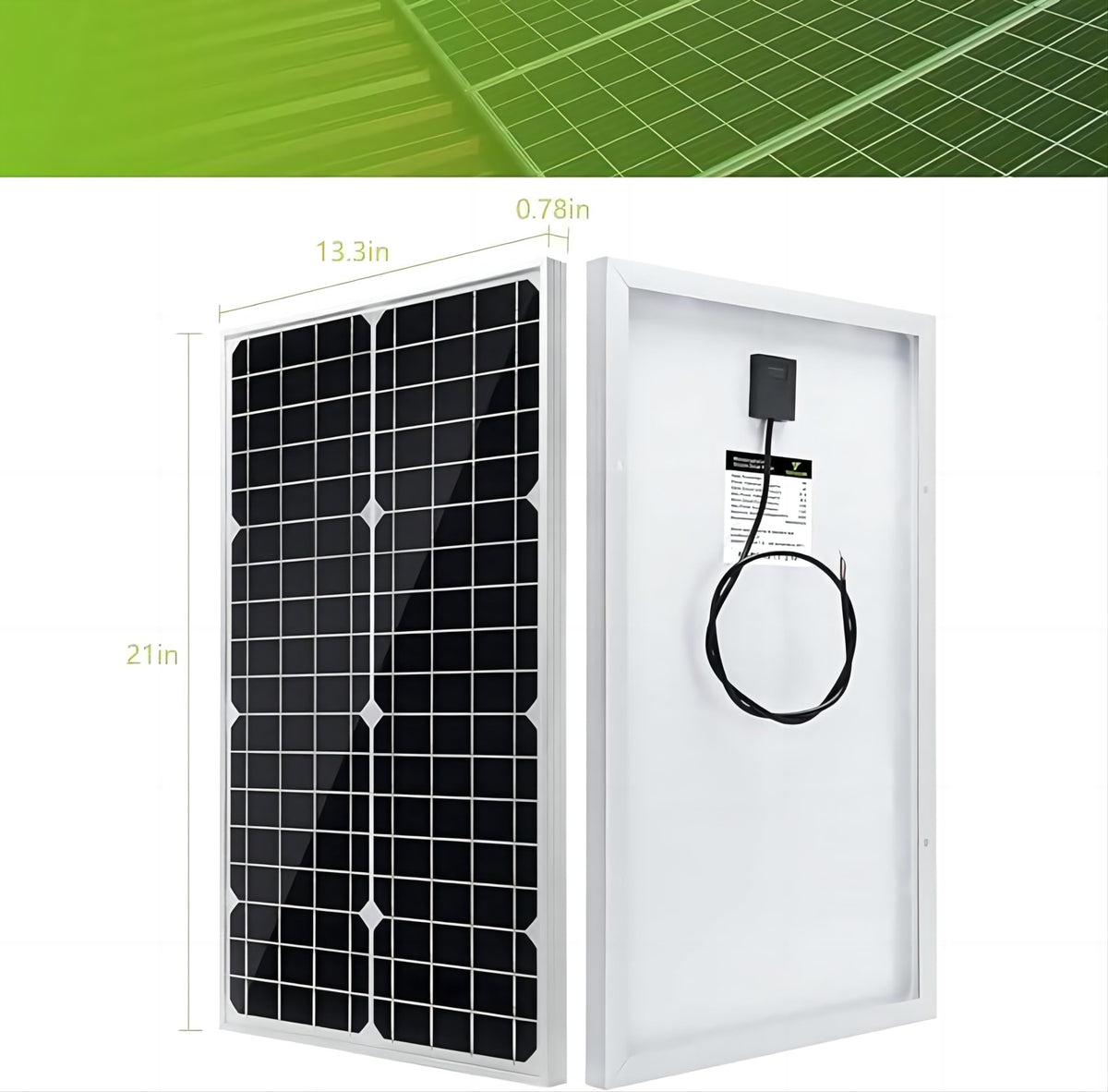 30W 12V Solar Panel Kit with Controller and Mount Bracket K6169