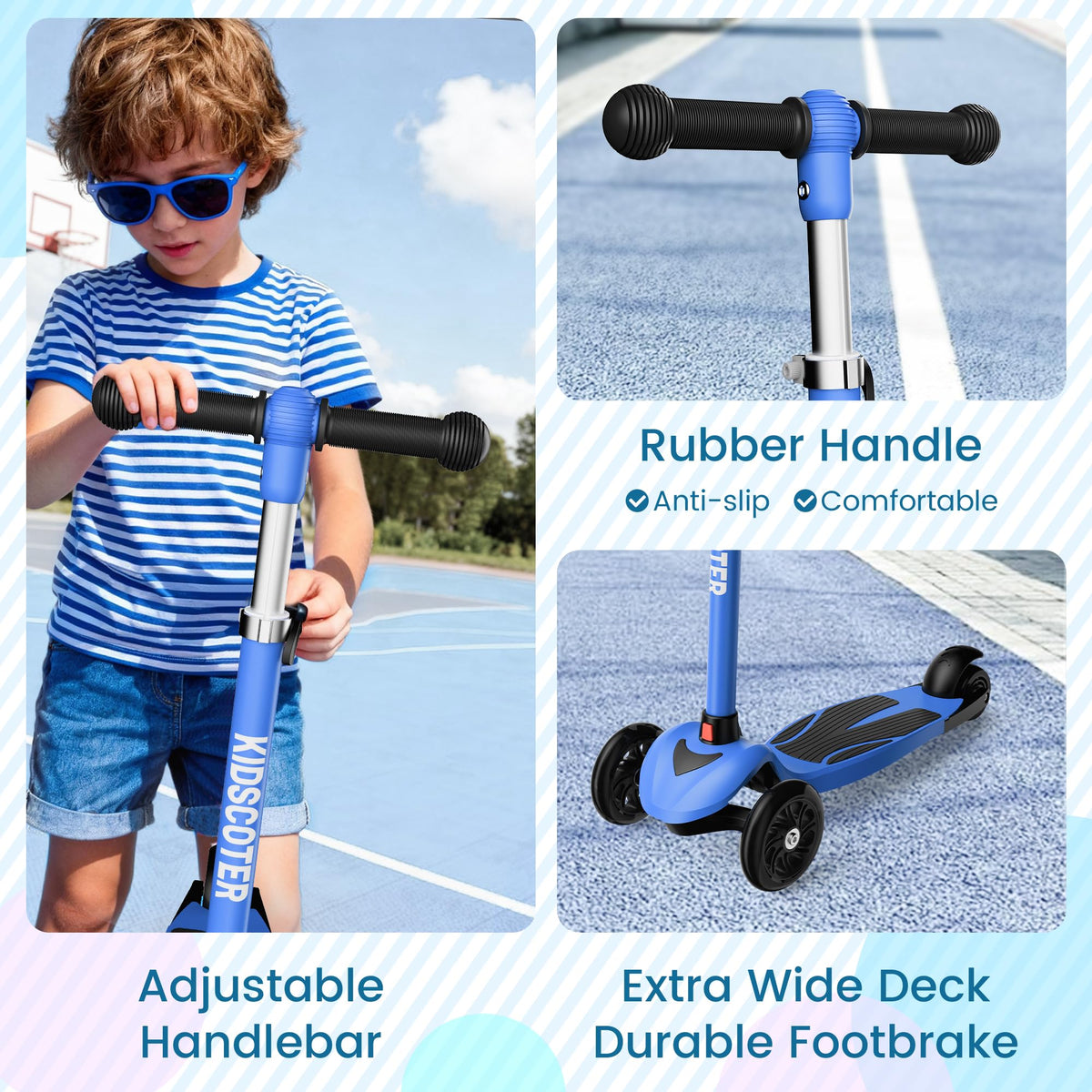 Multicolor 3 Wheel Kids Scooter with LED Light-Up Wheels Y7259