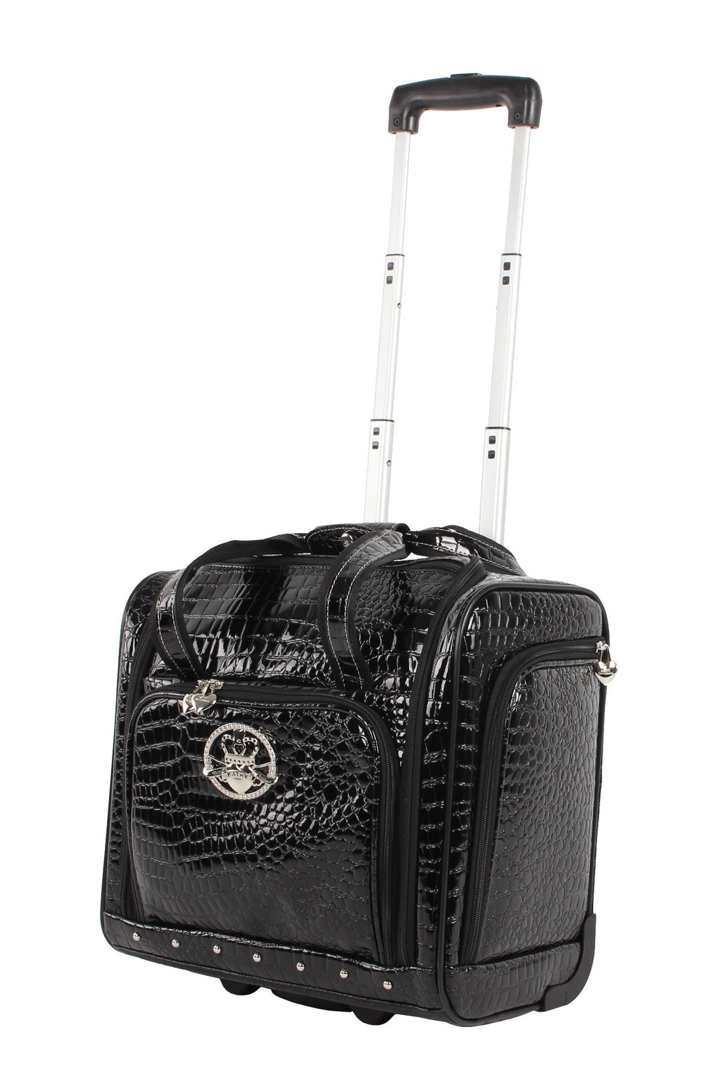 15 Inch Black PVC Underseat Luggage Q745