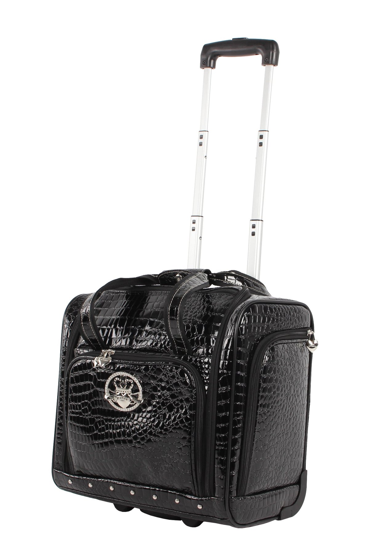15 Inch Black PVC Underseat Luggage Q745
