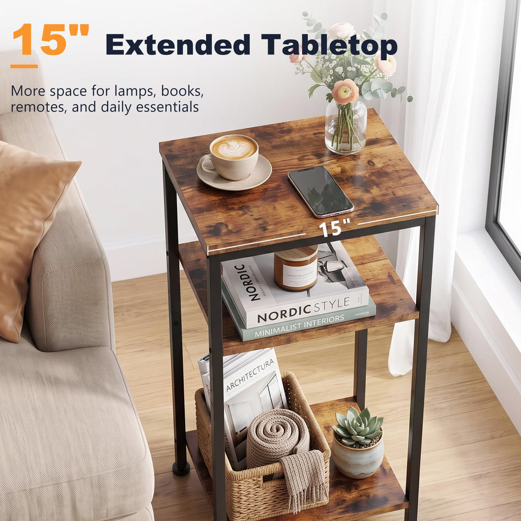 3-Tier Side Table with Adjustable Shelf K6848