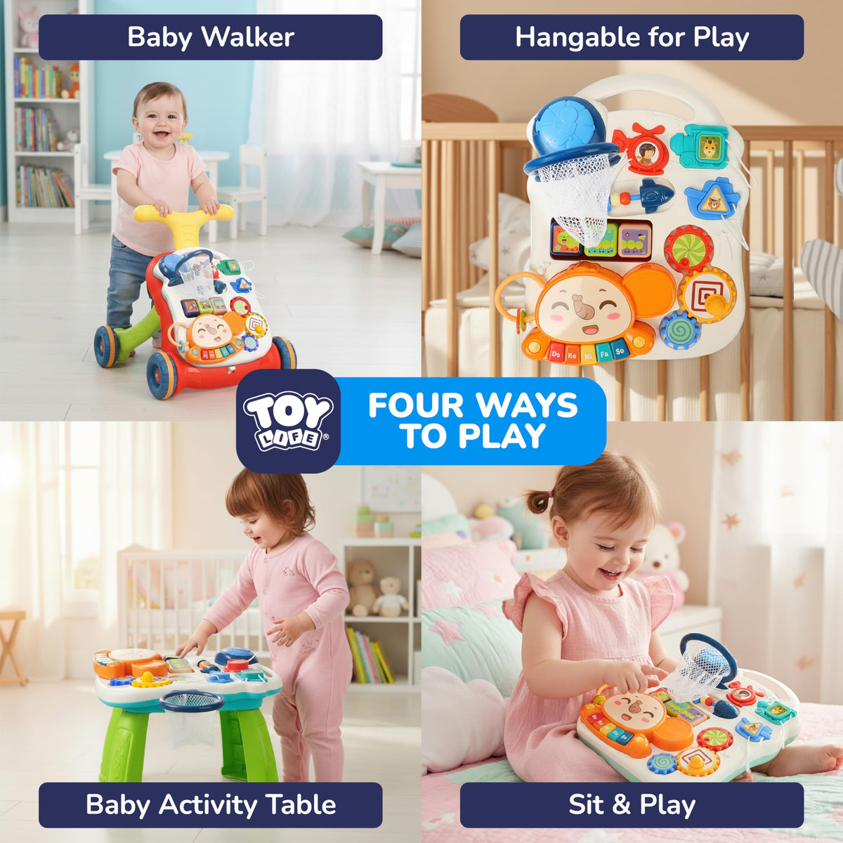 3-in-1 Baby Push Walker & Activity Center W228