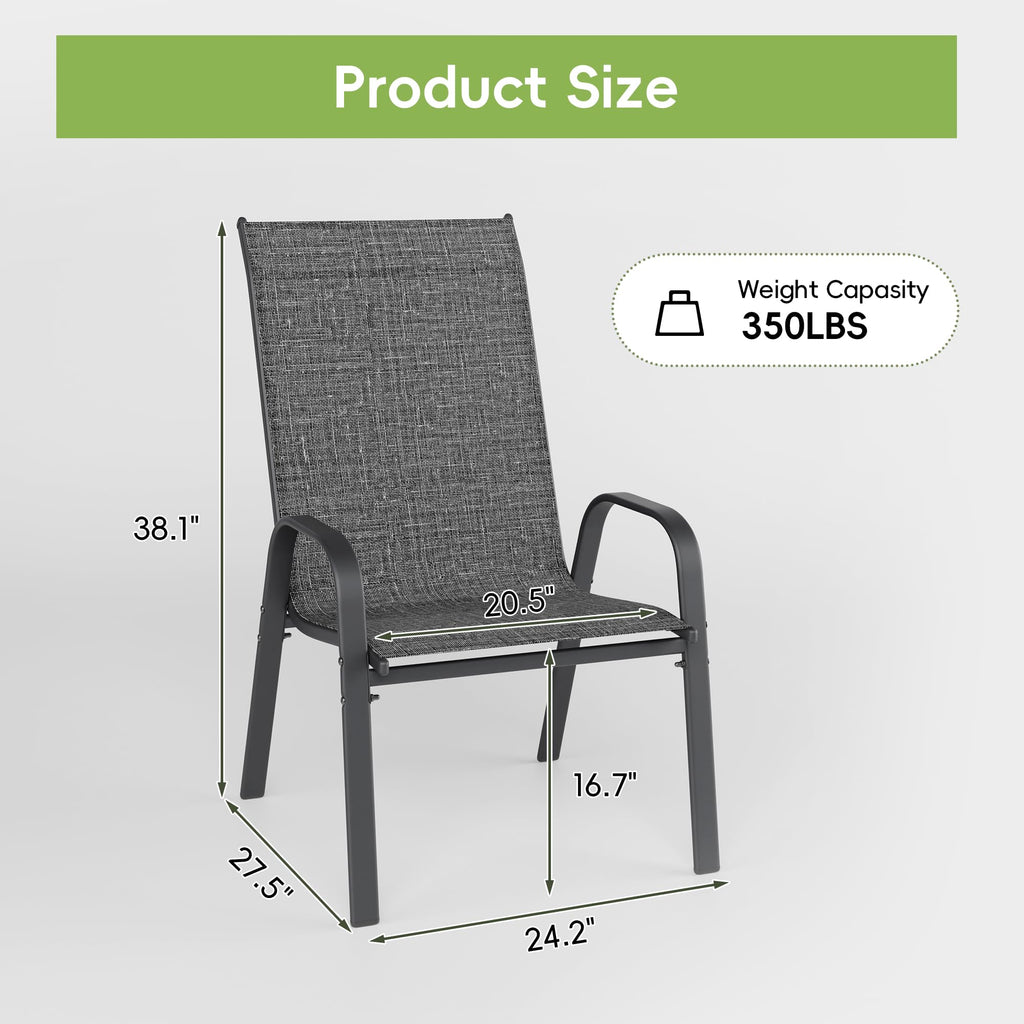 Dark Grey Metal Patio Chairs Set of 4 Z295