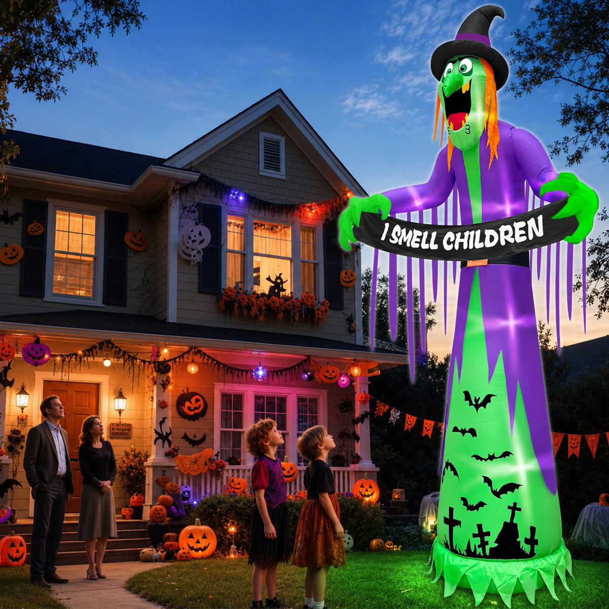 12FT Halloween Inflatables Witch Decorations Y8240