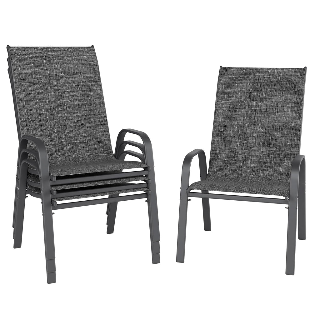 Dark Grey Metal Patio Chairs Set of 4 Z295