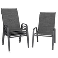 Dark Grey Metal Patio Chairs Set of 4 Z295