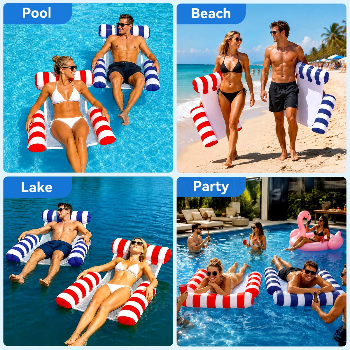 2 Pack Inflatable Pool Float Chair V9955