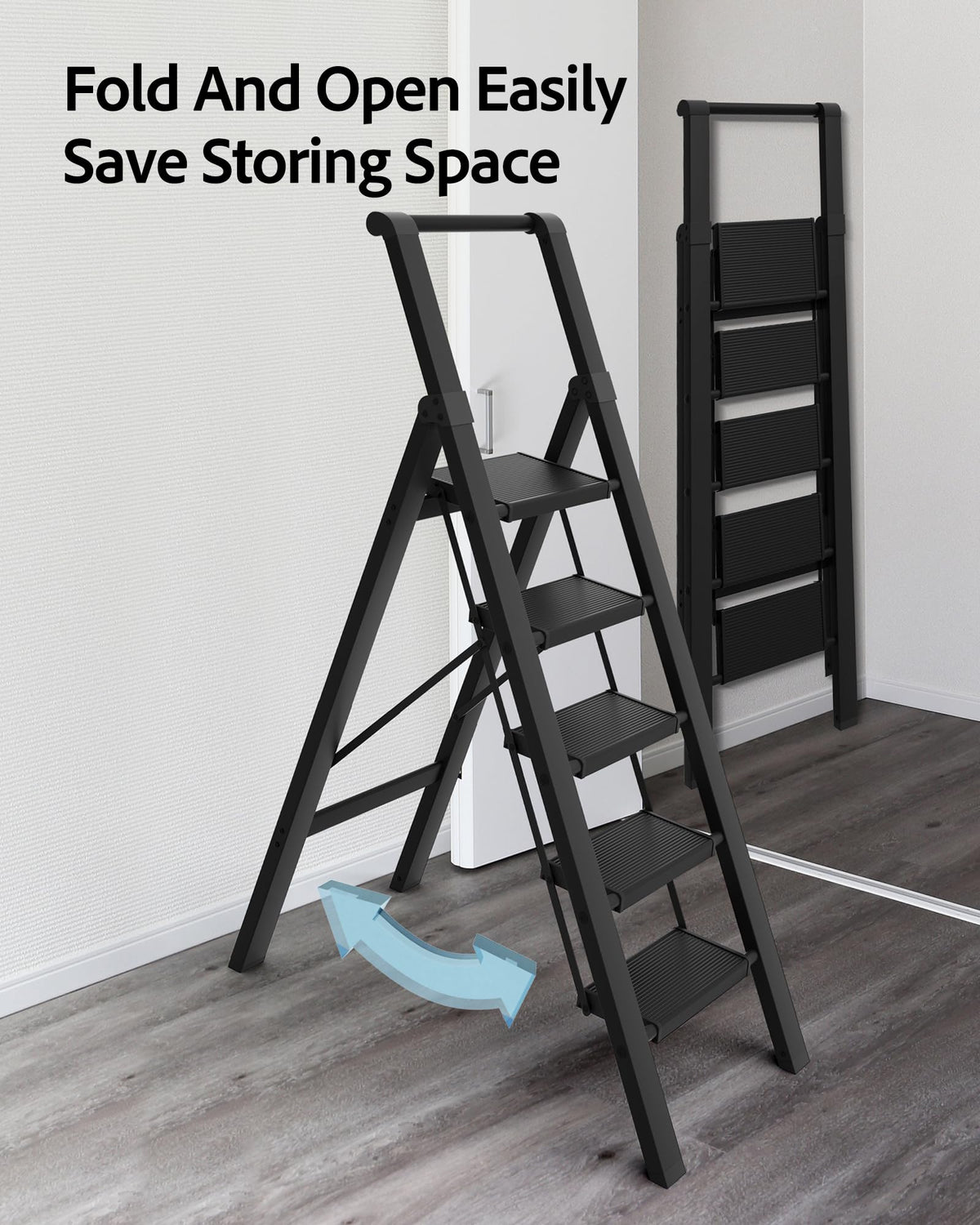 5 Step Aluminum Folding Ladder J51392