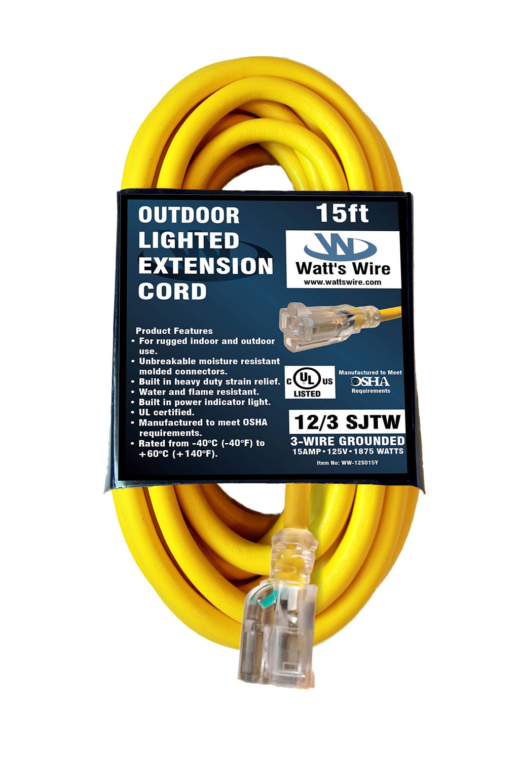 15 ft 12 Gauge Heavy Duty Extension Cord Z406642