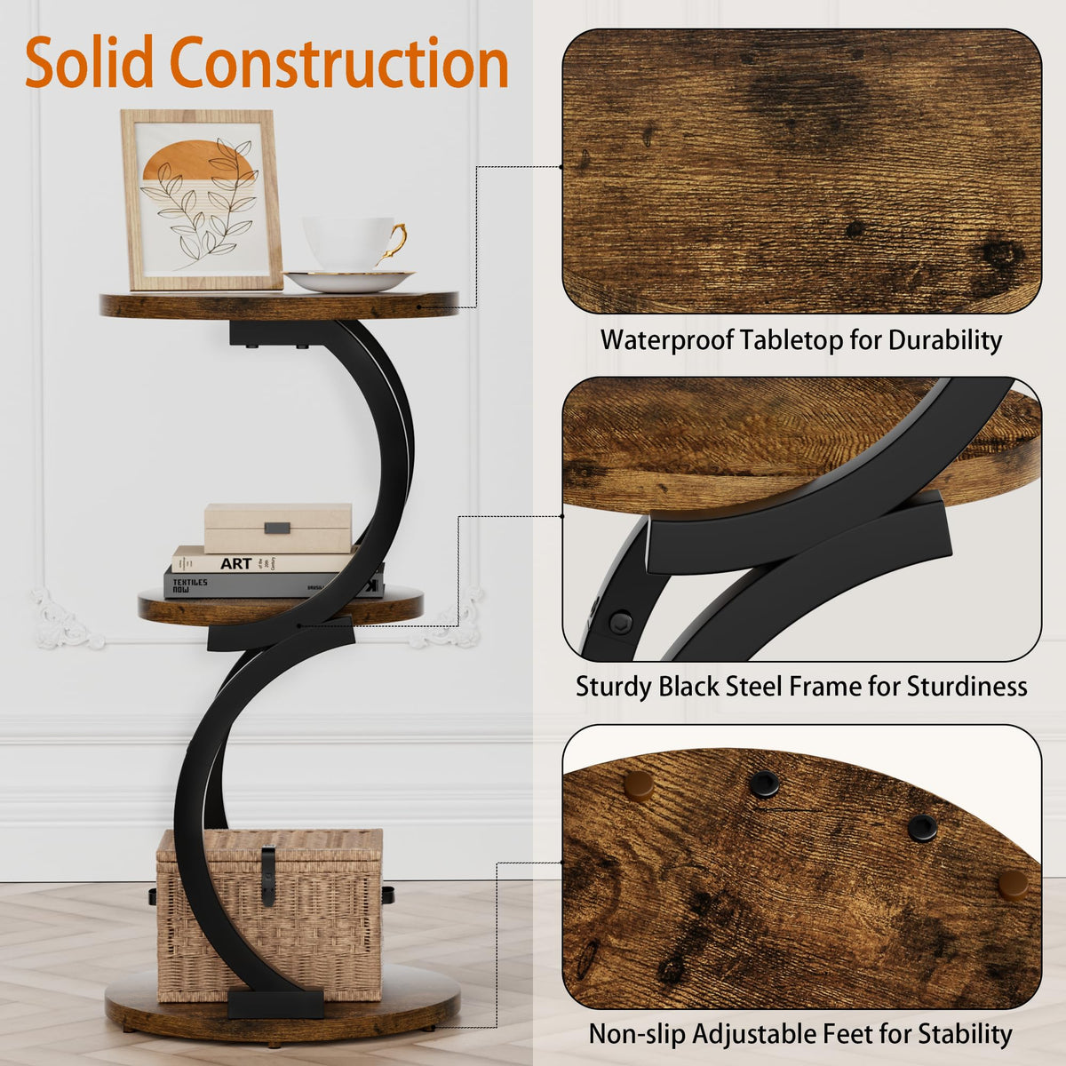 3-Tier Round Side Table W36538