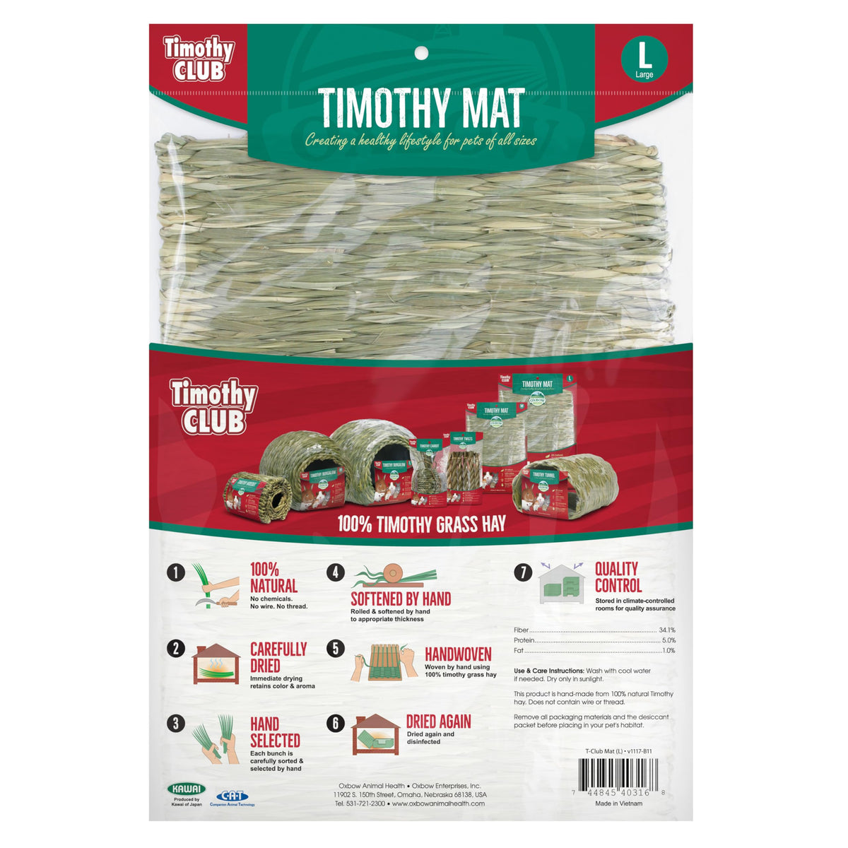 Timothy Hay Rabbit & Guinea Pig Chew Mat O7007